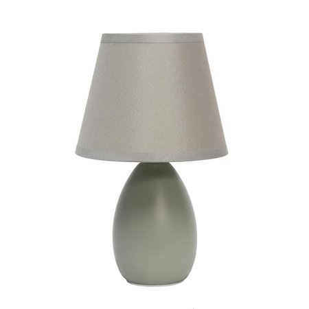 LIGHTING BUSINESS Mini Egg Oval Ceramic Table Lamp, Gray LI2519803